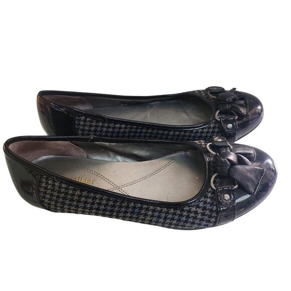 Naturalizer Hadara Houndstooth Fabric Faux Leather Comfort Shoe Size 8M - Picture 1 of 8